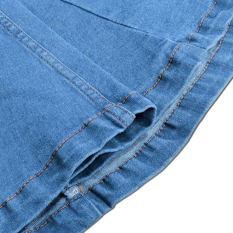 Women’s Short Sleeve Denim Waist Dress